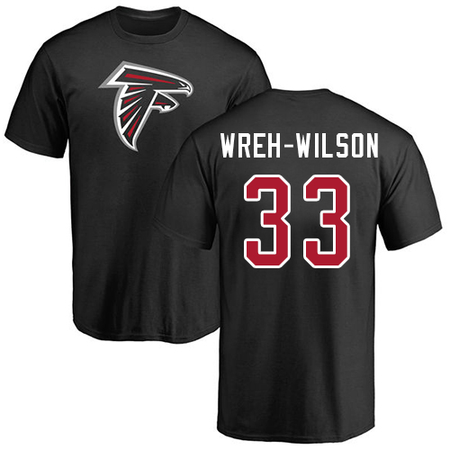 Atlanta Falcons Men Black Blidi Wreh-Wilson Name And Number Logo NFL Football #33 T Shirt